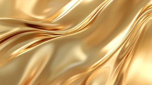 Abstract golden silk waves background with smooth, flowing texture.