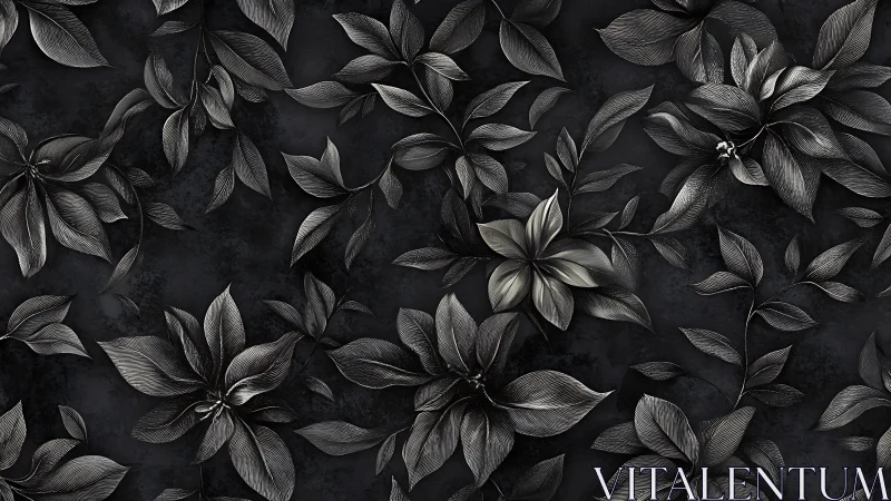 Monochrome floral pattern creates elegant nocturnal mood