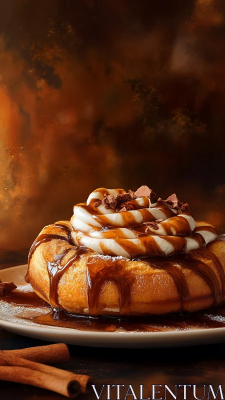 Cinnamon cloud pastry drenched in molten caramel delight.