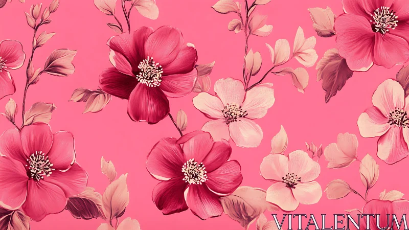 Pink Blooms Dance: Layered Florals in Radiant Harmony.