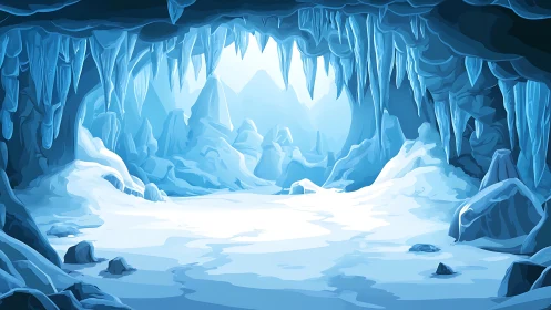 Glittering ice cavern doorway to a frostlit hidden world.