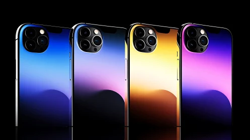 Premium Smartphone Lineup Color Gradient Display.