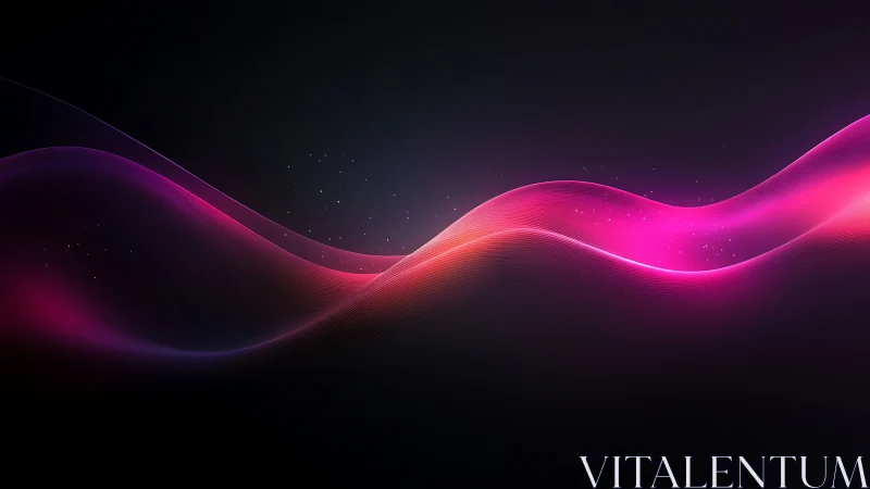 Gentle neon waves glowing softly across a midnight sky.