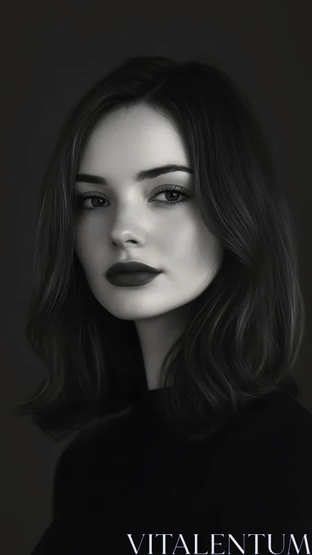 Monochrome female portrait renders nuanced tonal contrasts