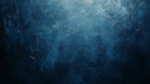 Textured blue abstract surface with directional impasto lighting effects