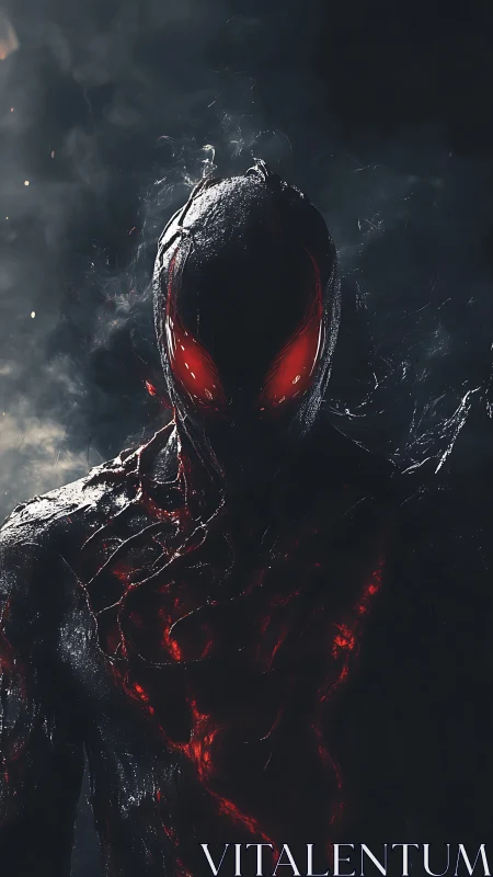 Volcanic symbiote entity with incandescent ocular arrays.