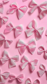 Pink ribbon ballet: infinite bows choreograph pastel dreams.