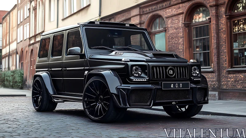 Matte black widebody SUV with urban performance aero trim.