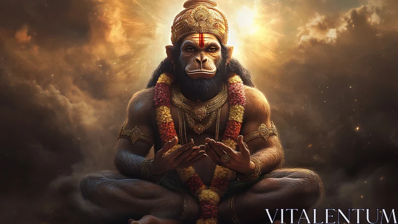 Divine simian deity rendered in luminous cinematic detail