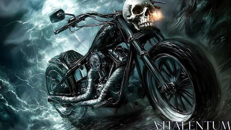 Skull-headed storm chopper rips thunder across the void