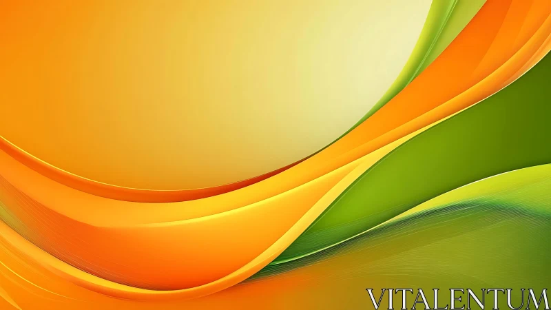 Curved chromatic waveforms in layered digital abstract composition.