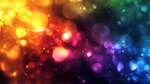 Soft bokeh spectrum with layered glowing color orbs.