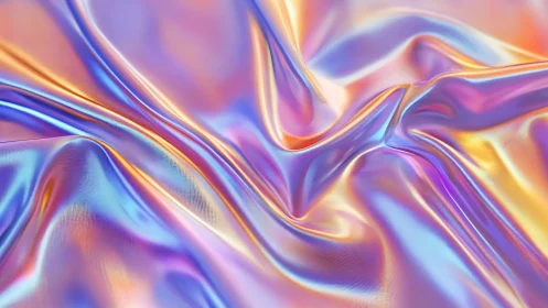 Iridescent satin folds in prismatic abstract surface study.