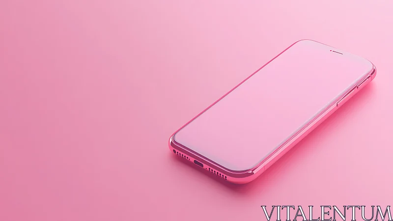 Pink-toned smartphone rendered against monochromatic background.
