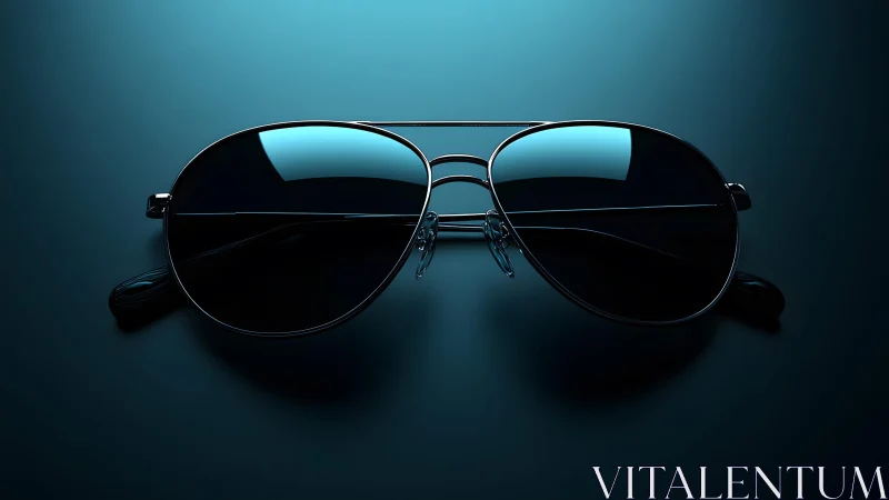 Classic aviator sunglasses on dark gradient background, modern style.
