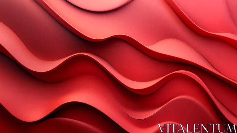 Gentle red waves flowing in soft sculpted layers of light.