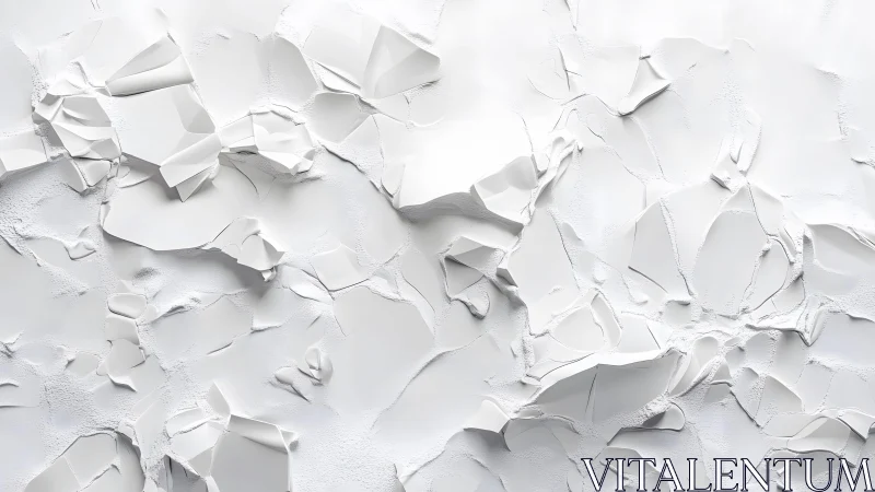 Abstract white cracked surface with 3D texture in modern art style.