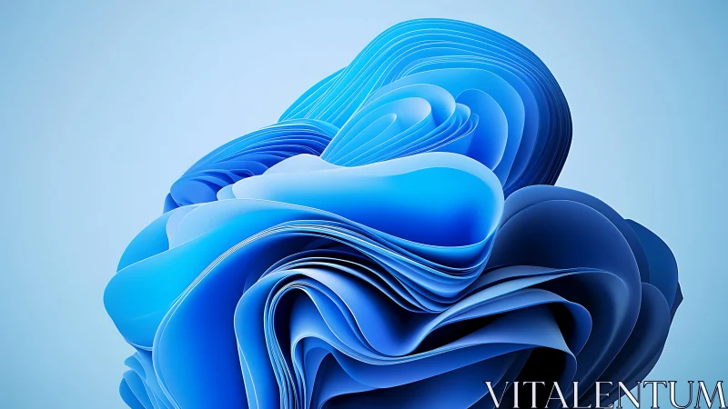 Blue paper-bloom nebula curls into a digital skyfold.