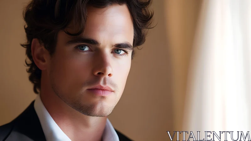 Quiet gaze carves light from soft window glow and shadow