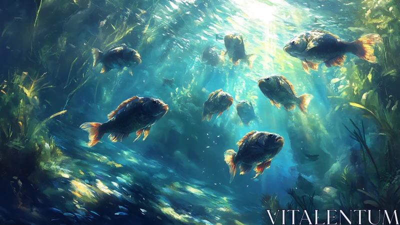 Sunlit shoal drifts through a watercolor dream riverbed.