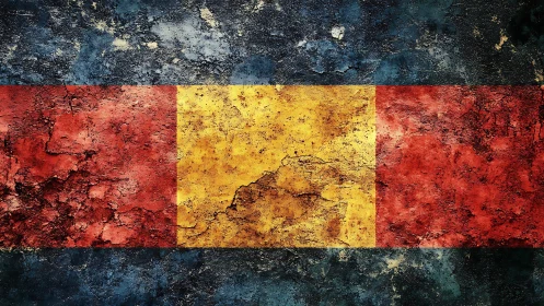 Weathered tricolor wall quietly reenacts a stormy history