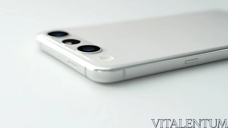 Triple-lens smartphone module with polished aluminum frame closeup