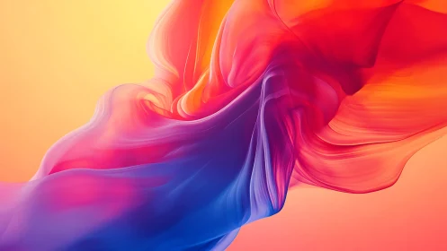 Fluid chromatic ribbon forms dynamic abstract gradient flow