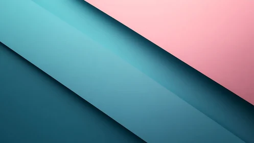Diagonal teal and pink geometric planes with layered shadows
