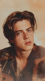 Warm portrait of a thoughtful young man in soft light.