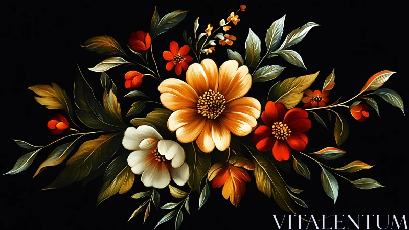 Autumn Floral Arrangement with Orange Daisy Centerpiece.