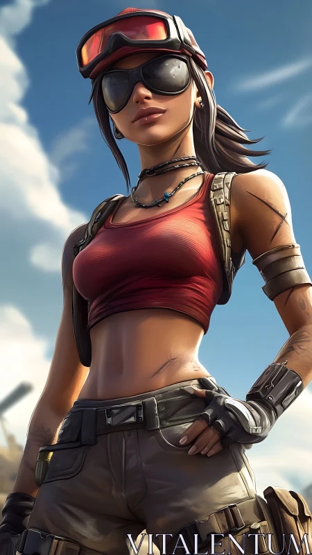 Armored desert scout rendered with high-detail lighting shaders