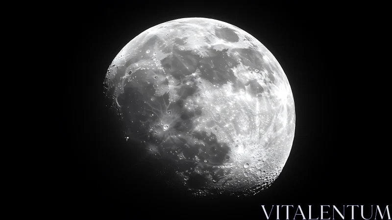 Gentle moonlit surface glowing softly in the night sky.