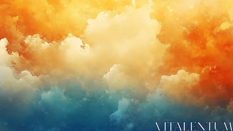 Radiant sky gradient merges blazing gold into cool blue haze.