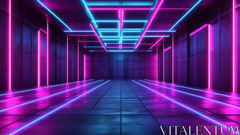 Neon hallways glowing with playful retro-future energy.