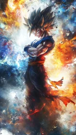 Cosmic brawler folds fire and ice into silent resolve