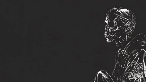 Streetwise skeleton leans into the void with quiet swagger