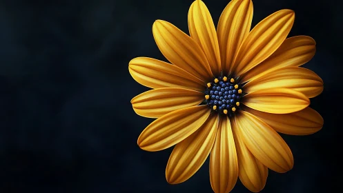 Golden Petals Dance Against Obsidian Canvas