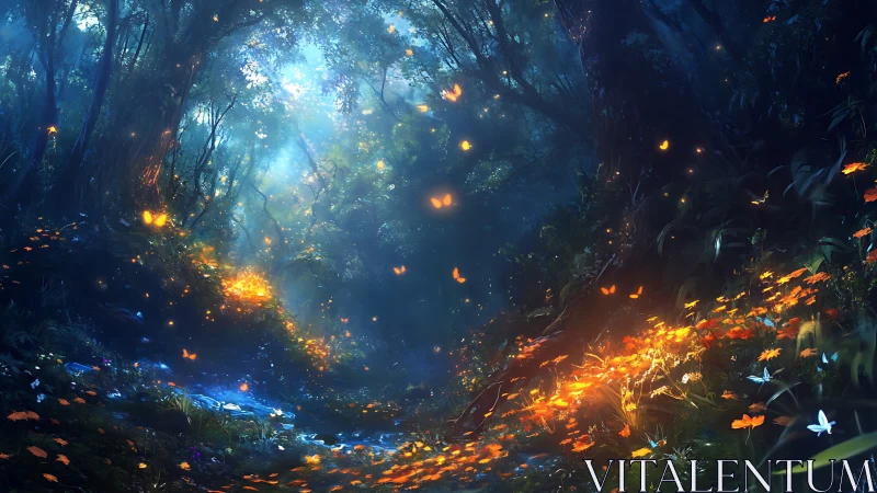 Bioluminescent Forest Convergence: Digital Ecosystem Vision.