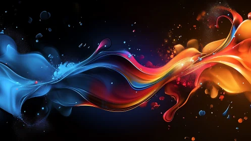 Liquid color streams collide in high-contrast motion study.