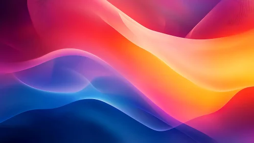 Color tides roll softly across a luminous digital horizon