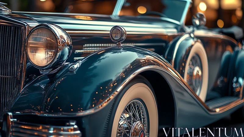 Chrome memories glide along the curve of a vintage roadster