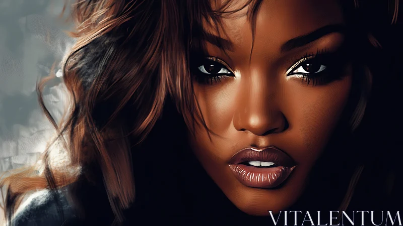 Digital painting portrait with cinematic close-up lighting treatment.