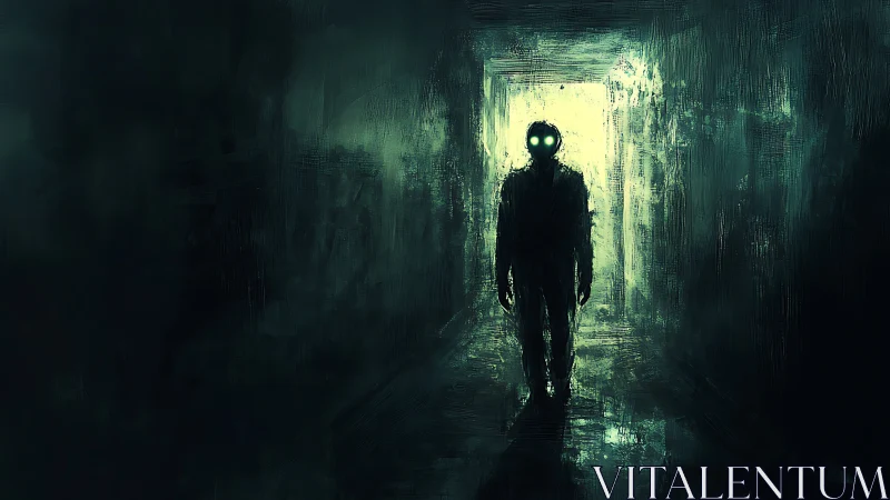 Neon-eyed wanderer stalking the last light of the corridor.