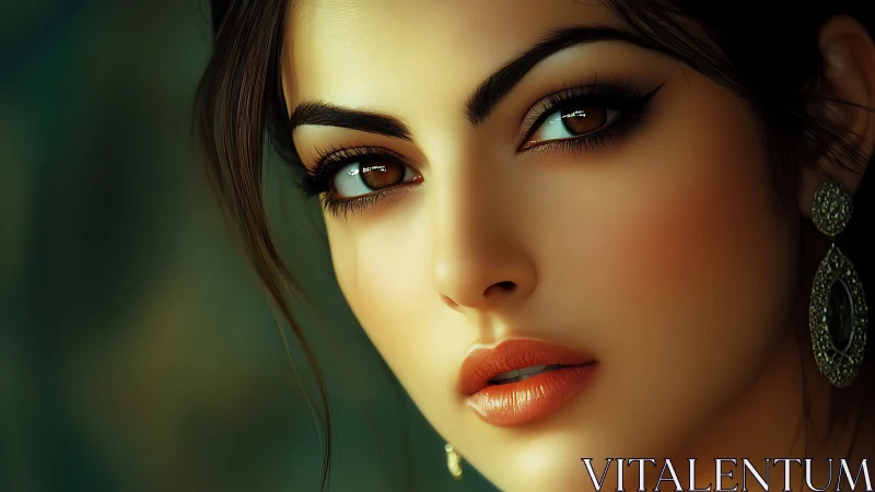 Close cropped portrait of woman with stylized lighting.