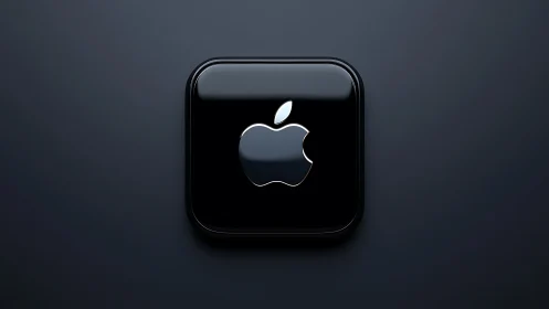 Apple Logo Icon Glowing in Dark Modern Digital Design
