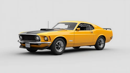 Golden muscle coupe idles like a prowling asphalt tiger.