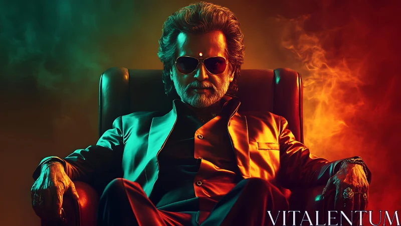 Throne of Ember Cool: silver-haired boss in neon blaze.