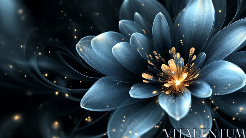 Luminescent fractal flower rendered in high-detail digital bloom