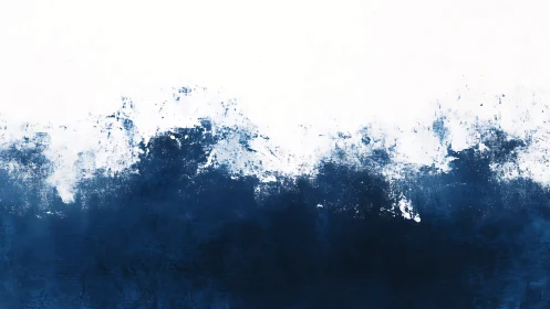 Indigo horizon abstract with textured oceanic brushwork.