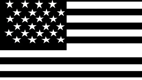 Monochrome flag layout with stars and horizontal stripes.